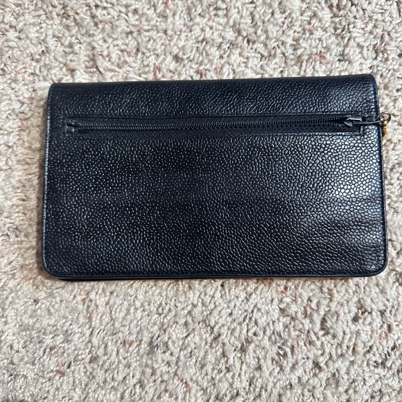 Authentic Chanel Black Wallet with  non branded Silver Chain - Picture 3 of 8